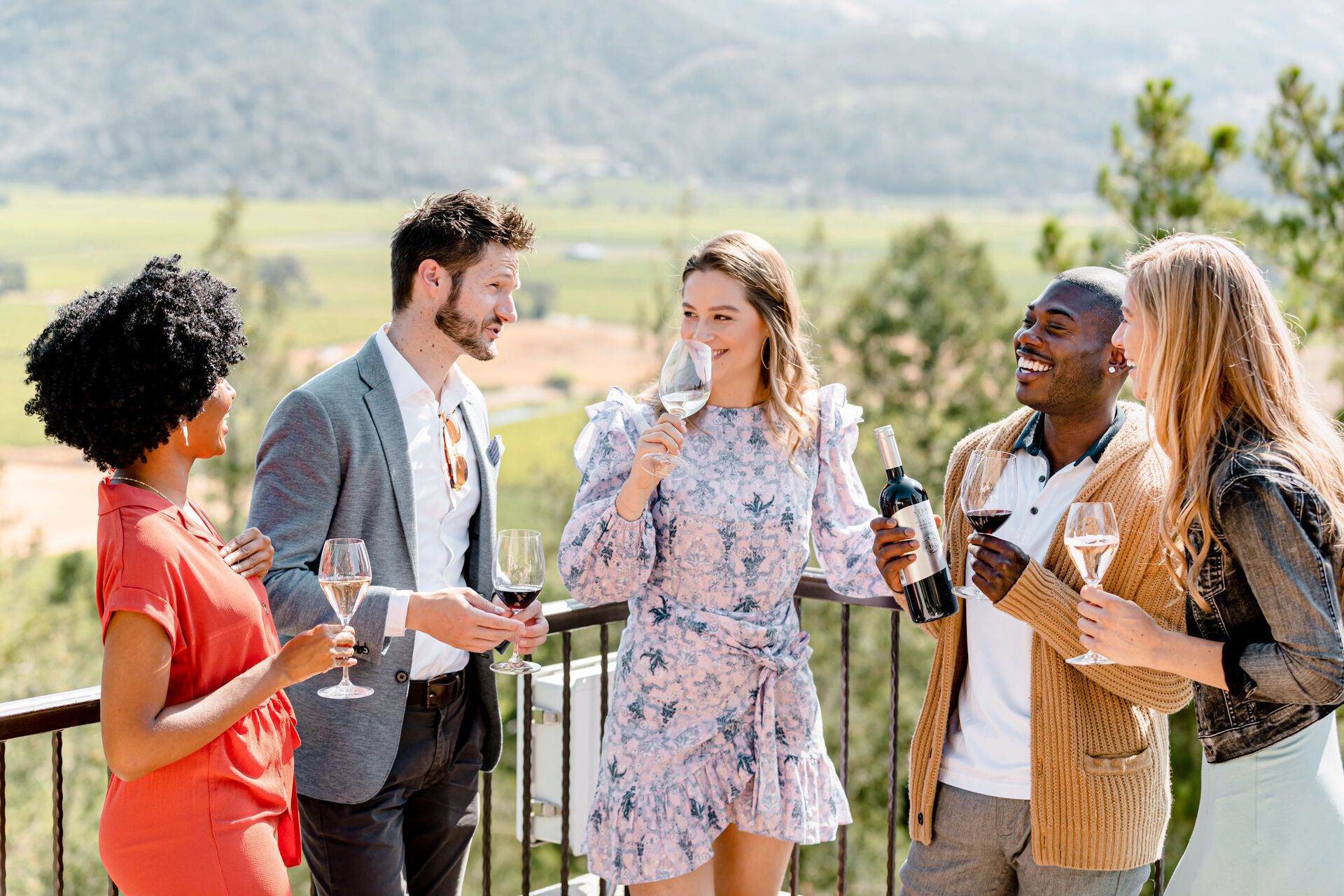 Sterling guests with wine