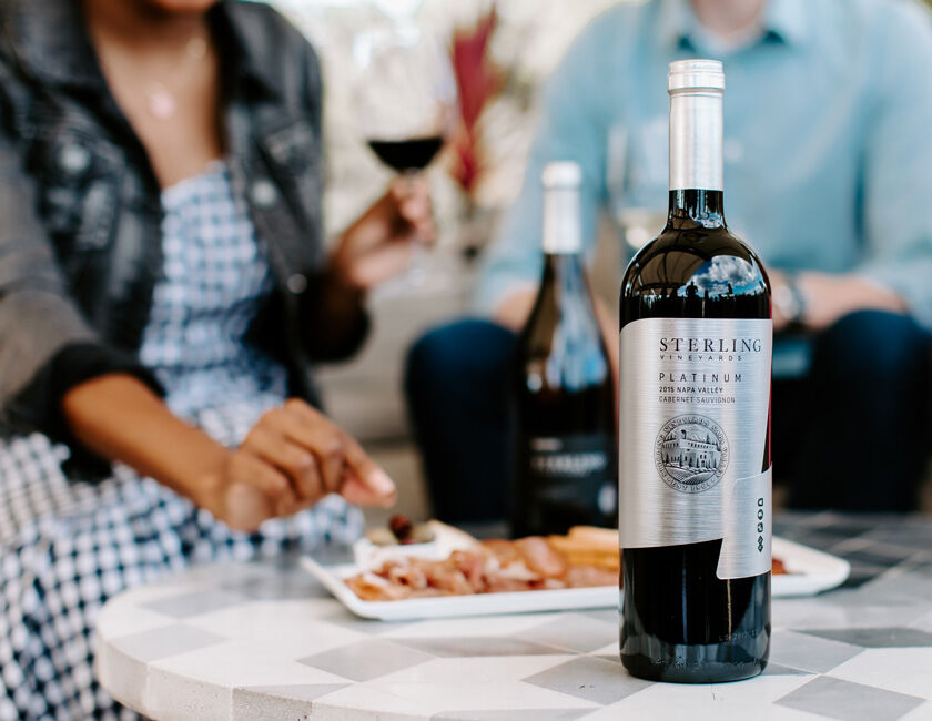 Woman Enjoying Sterling Platinum Cabernet Sauvignon at Home During Virtual Tasting