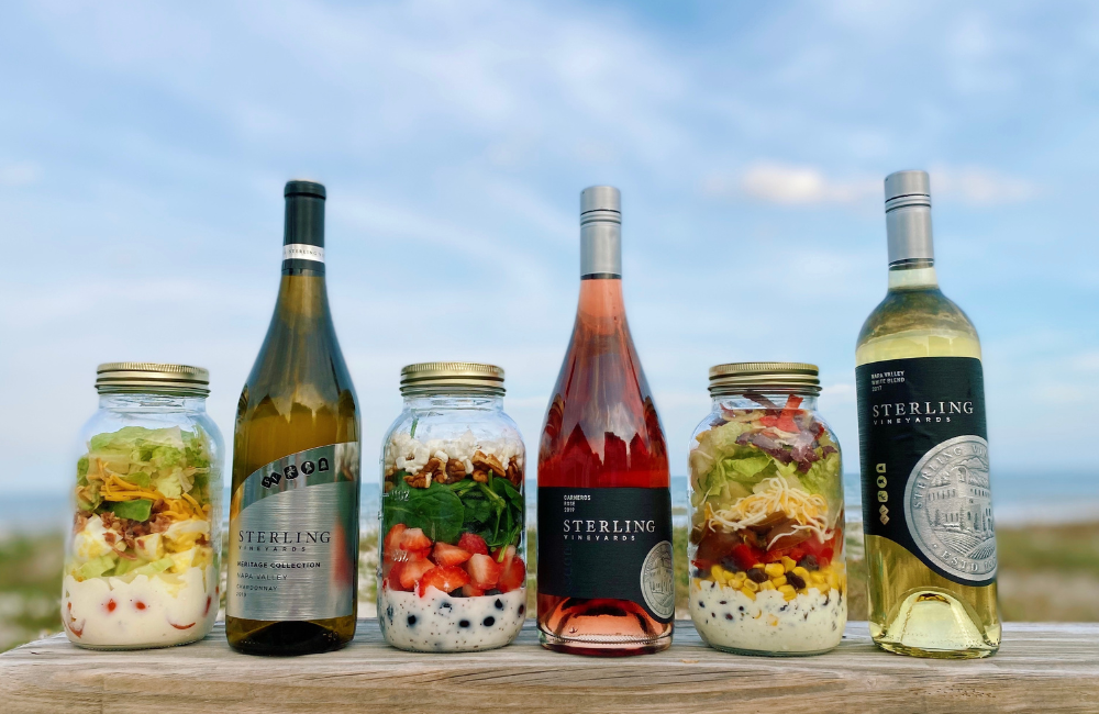 jar salad and wine pairings
