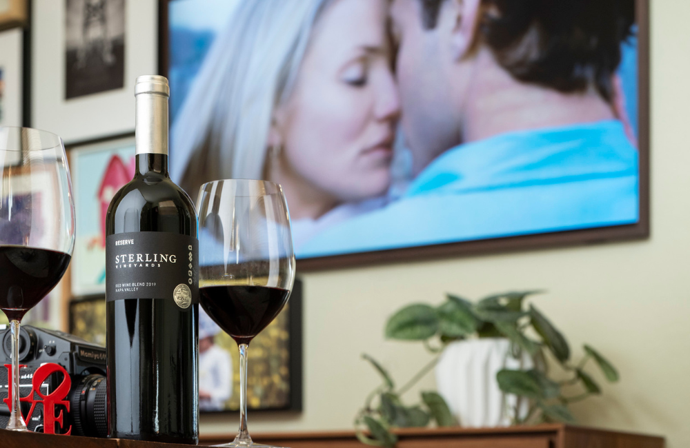 Movie night with Sterling wine 