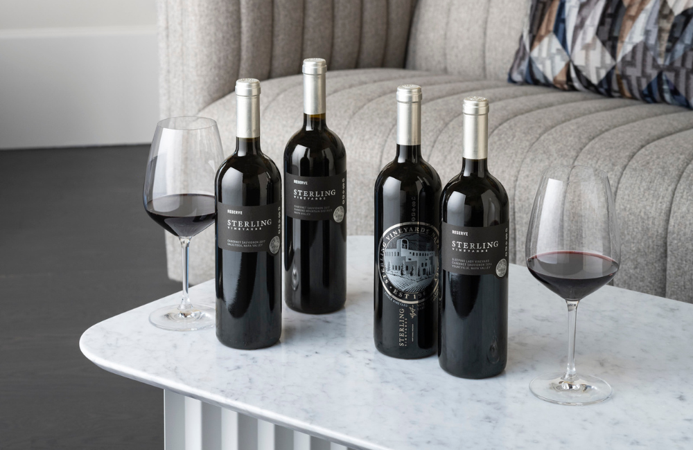 Sterling Cabernet wine bottles