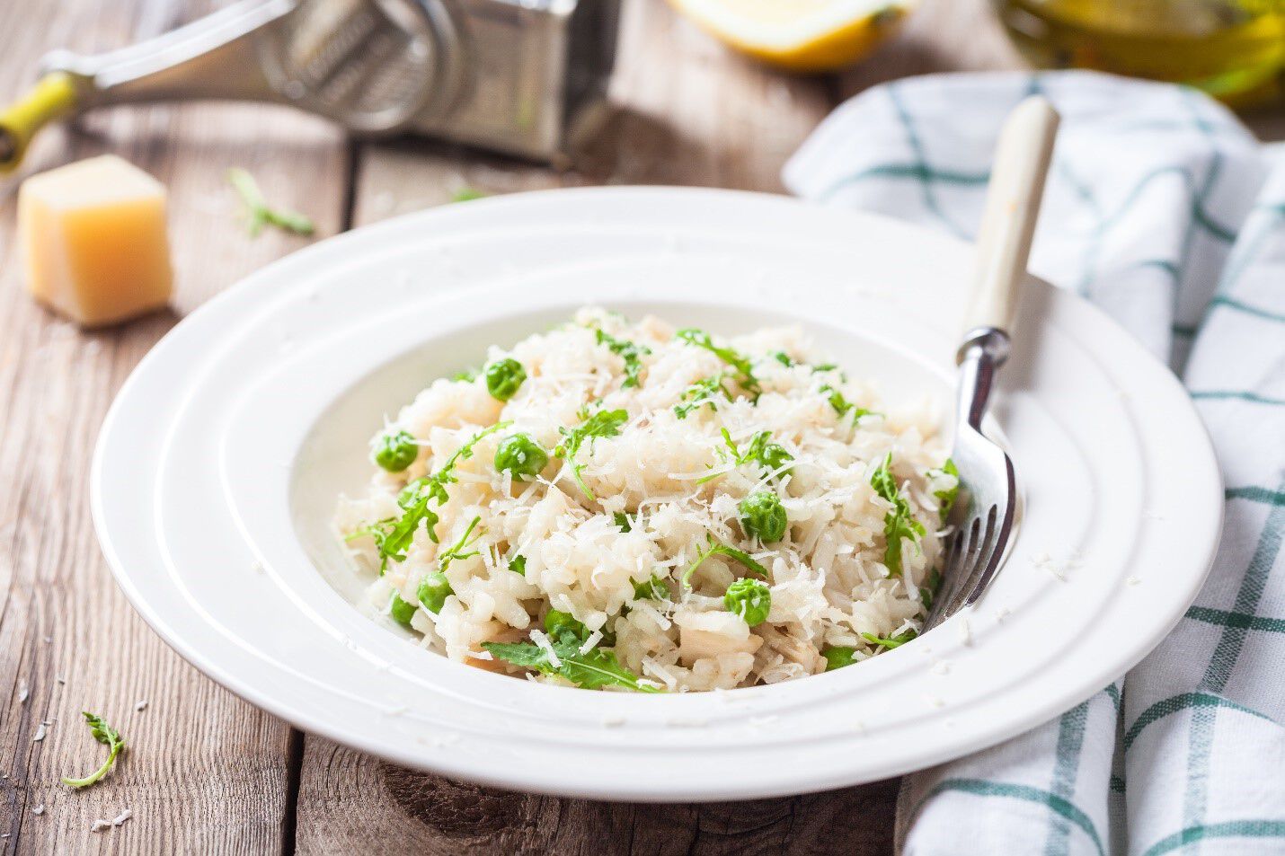 lemon risotto with peas