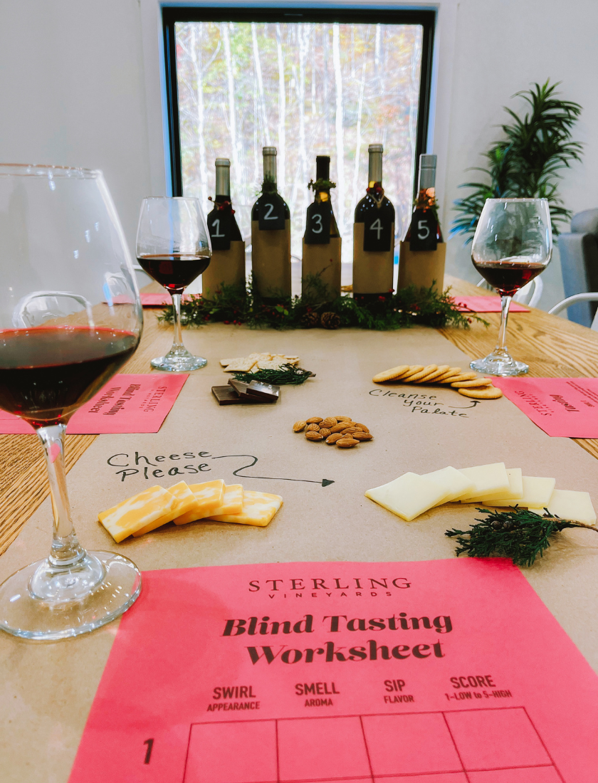 blind tasting set up