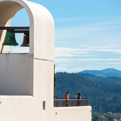 Guests on Sterling Vineyards Patio in Napa Valley