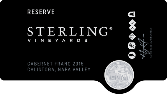 2015 Sterling Vineyards Reserve Cabernet Franc Front Label