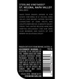2016 Sterling Vineyards St. Helena Malbec Back Label, image 2