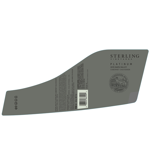 2015 Sterling Vineyards Platinum Napa Valley Cabernet Sauvignon Back Label