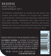 2017 Sterling Vineyards Reserve Napa Valley Chardonnay Back Label, image 3